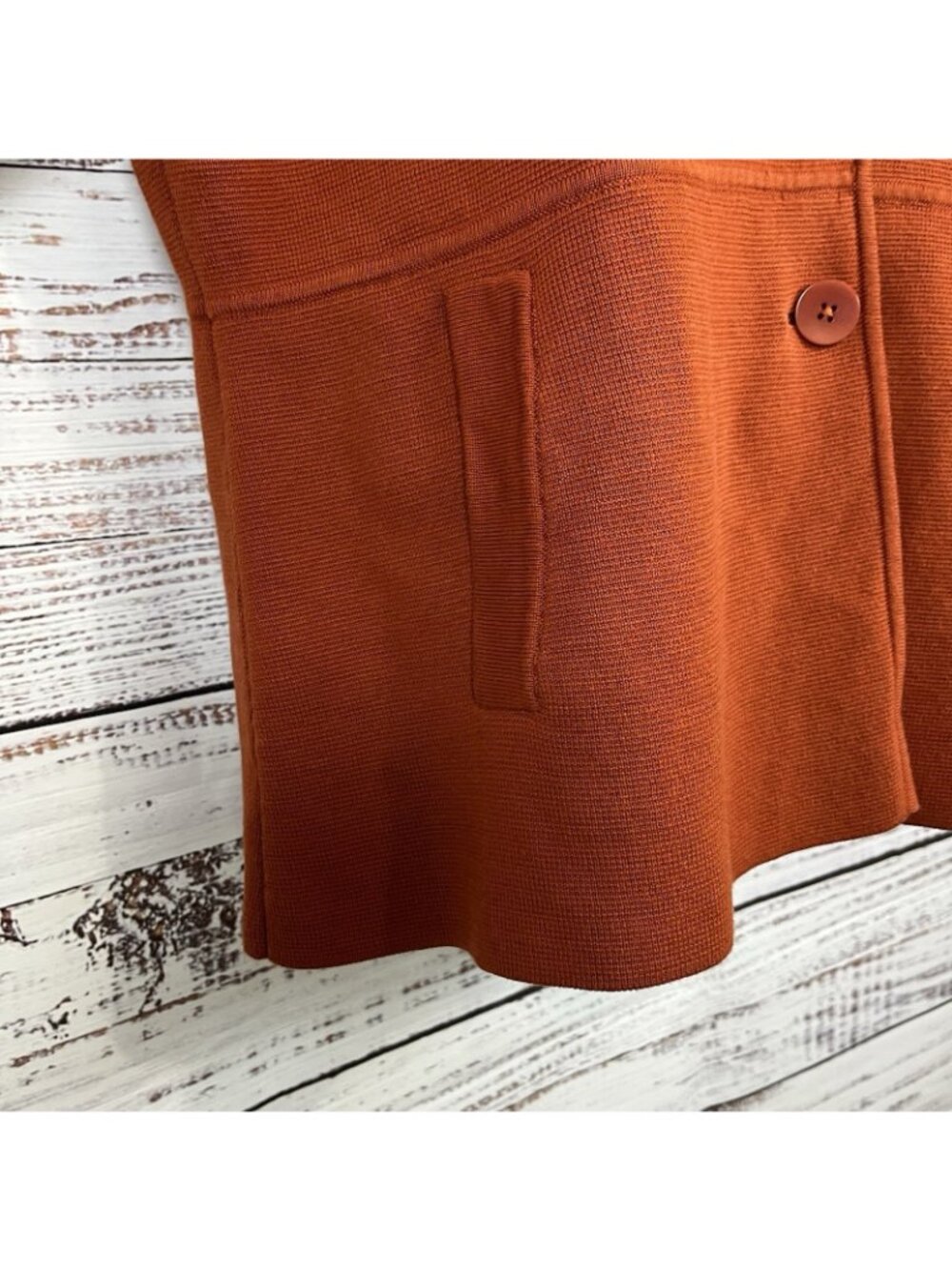 Talbots Orange Button Front Long Sleeve Cardigan Sweater - Picture 4 of 13